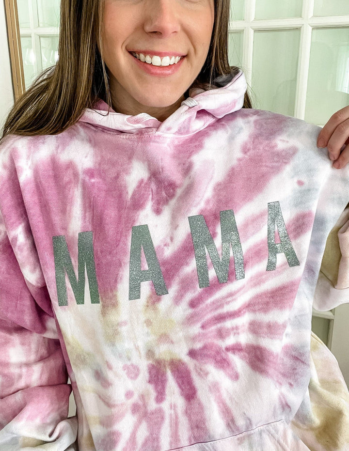MAMA Desert Rose Hoodie with Gray Jewel Print
