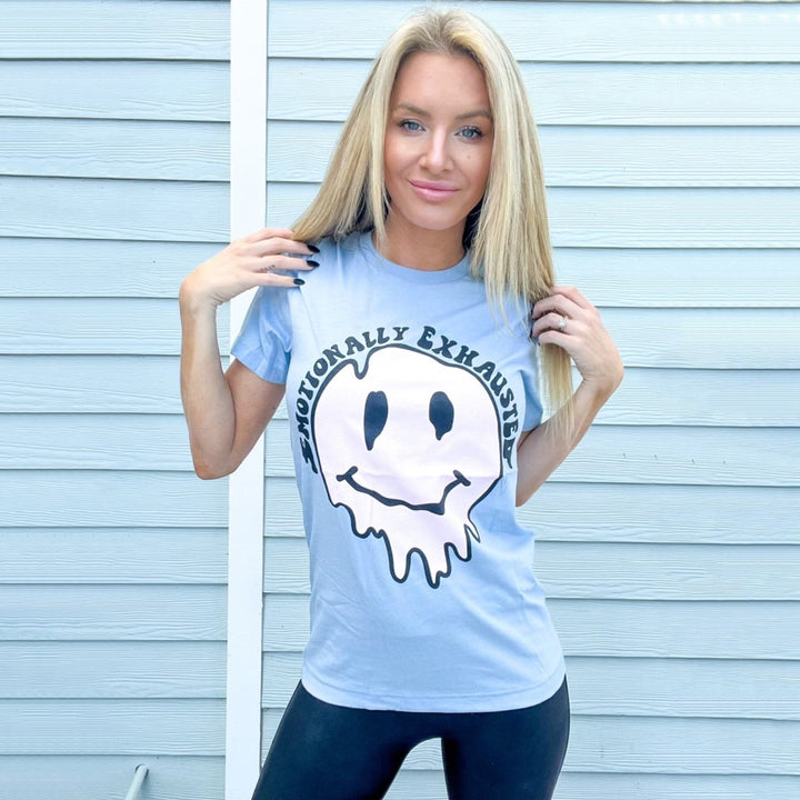 Emotionally Exhausted Tee - Baby Blue