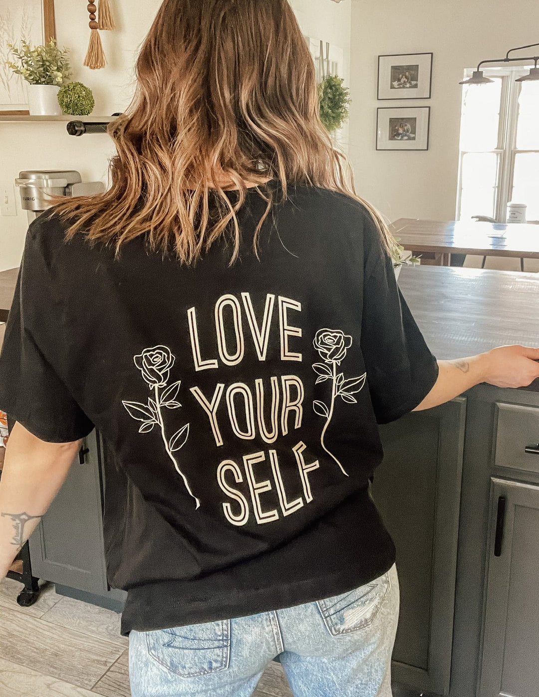 Love Yourself Tee - Black w/ Cream Print