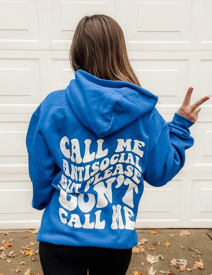 Call Me Antisocial Hoodie - Royal