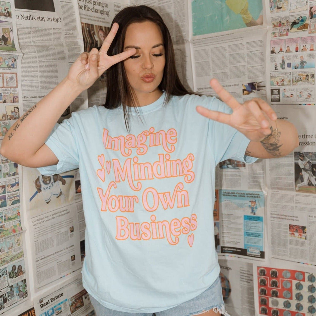 Mind Your Business Tee - Chambray