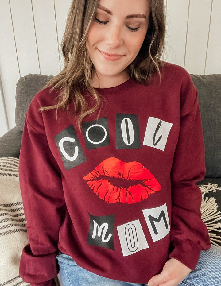 Cool Mom Burn Book Sweatshirt - Burgundy