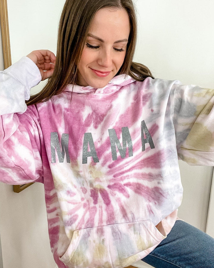 MAMA Desert Rose Hoodie with Gray Jewel Print