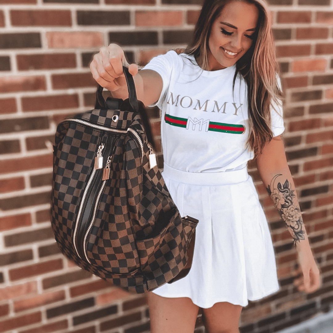 Olivia Convertible Backpack Brown Plaid Sweetees