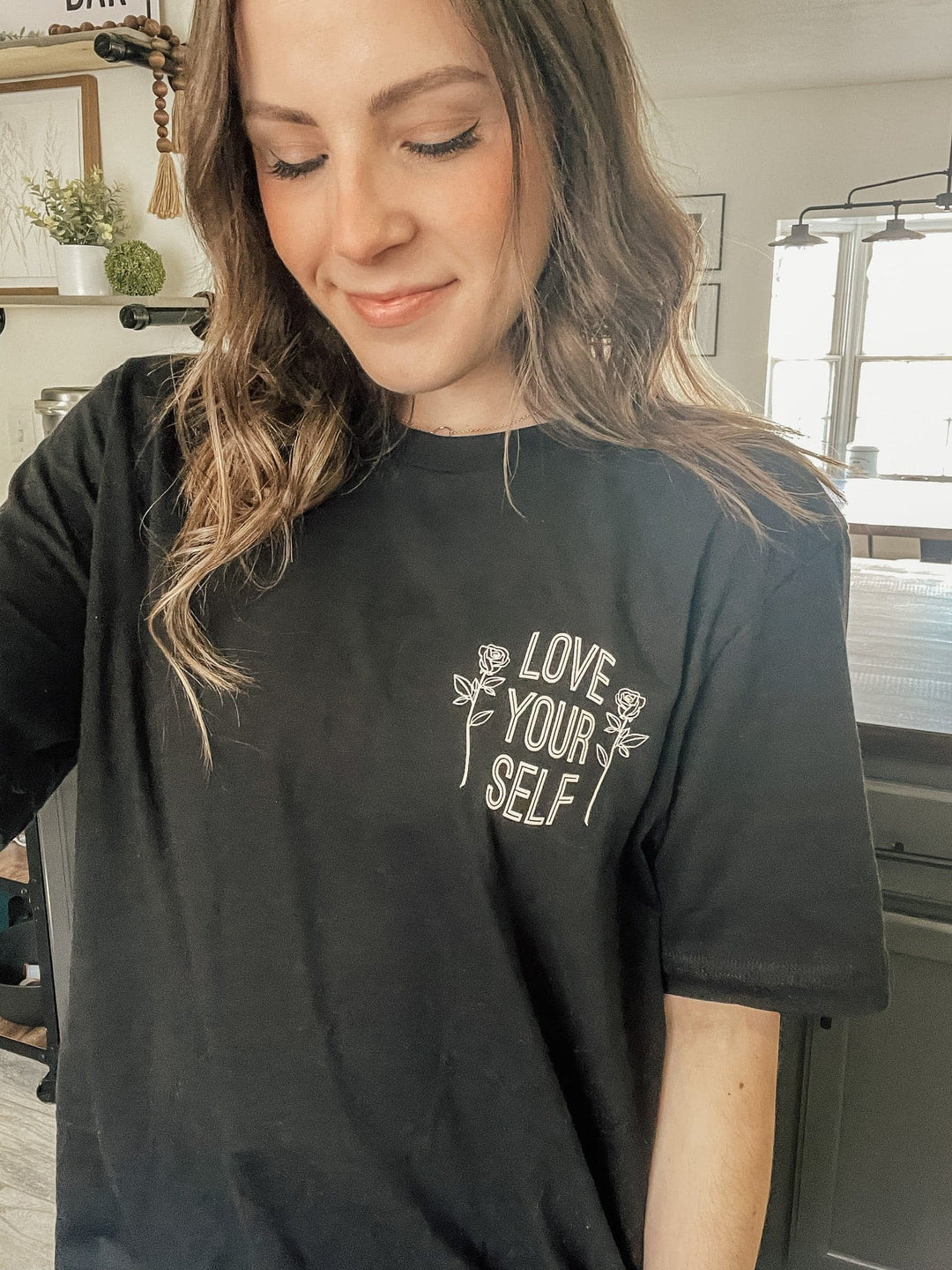 Love Yourself Tee - Black w/ Cream Print