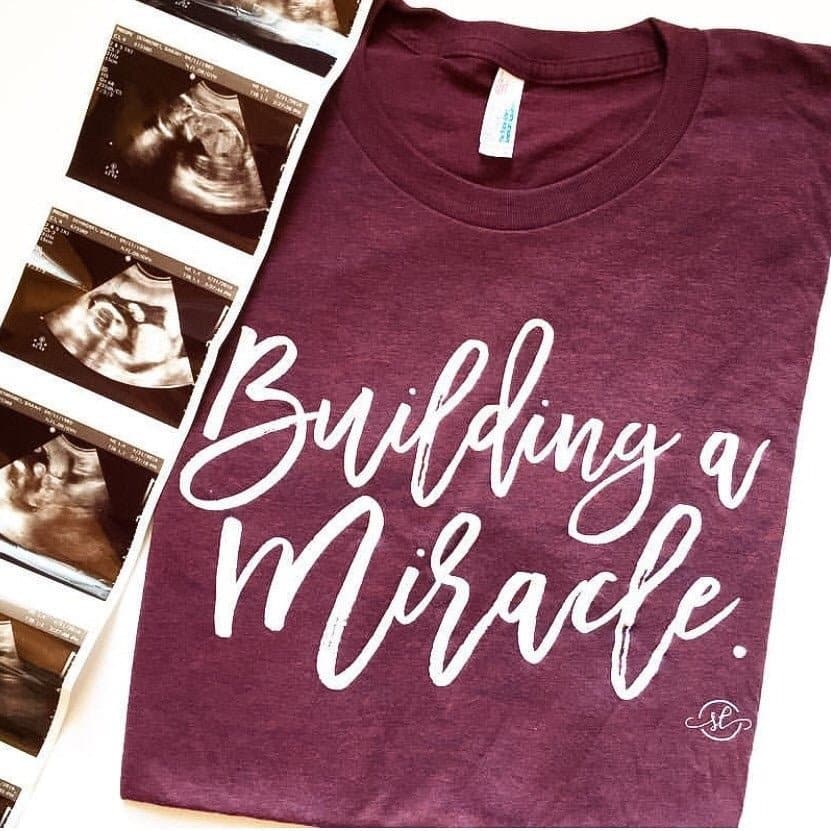 Building A Miracle Maternity Tee - Maroon