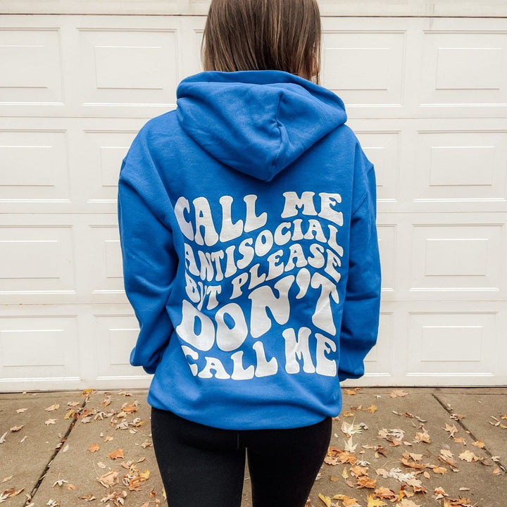 Call Me Antisocial Hoodie - Royal