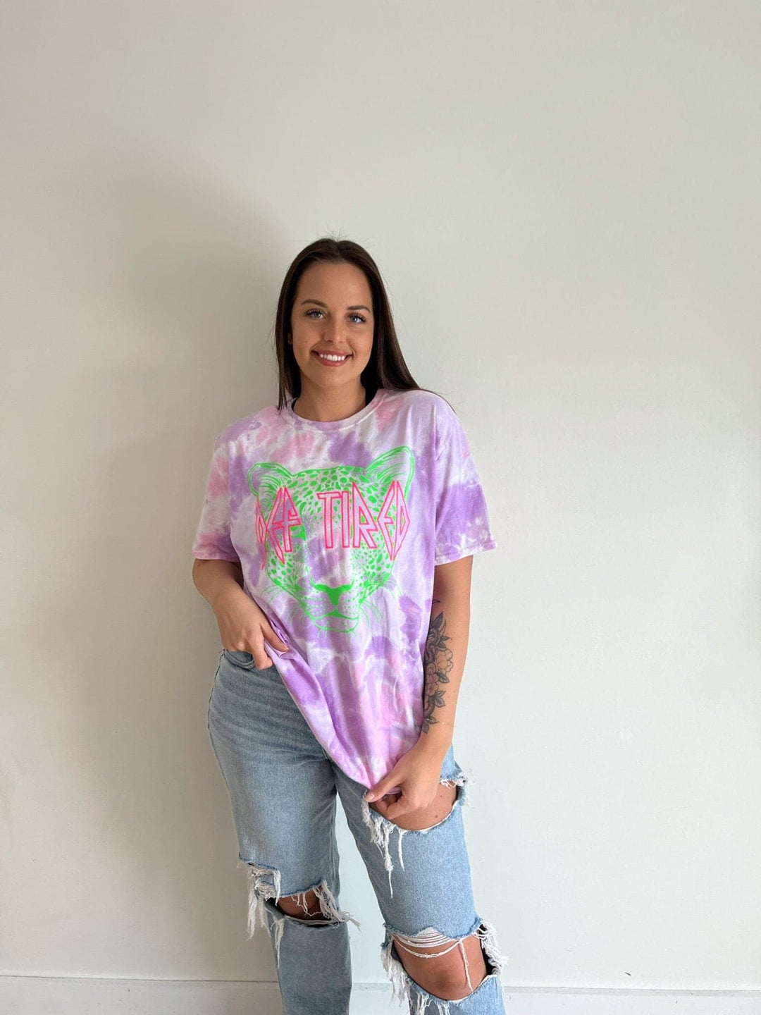 Def Tired Cotton Candy Tie Dye Tee