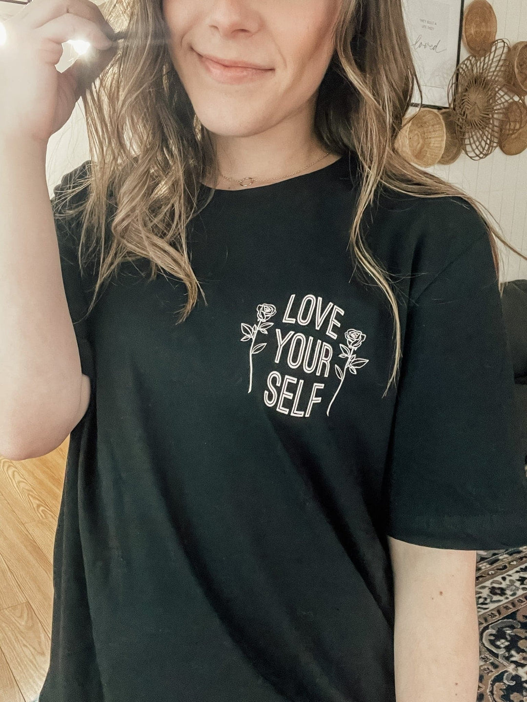 Love Yourself Tee - Black w/ Cream Print