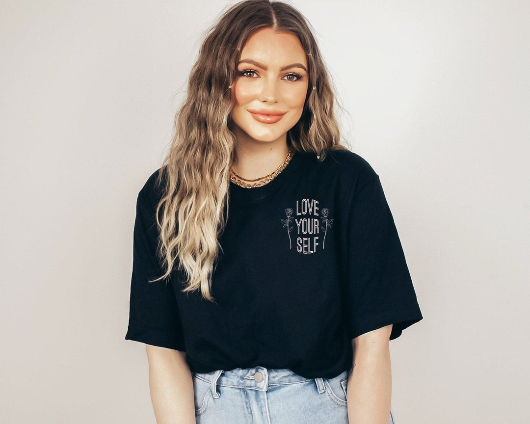 Love Yourself Tee - Black w/ Cream Print