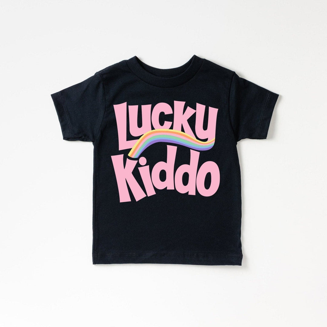 Lucky Kiddo Pastel Rainbow Tee - Black