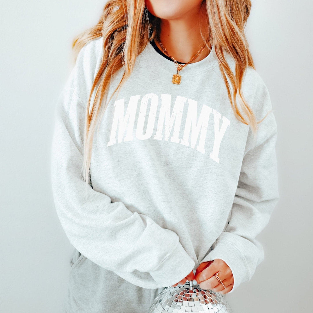 Mommy Distressed Collegiate Sweatshirt
