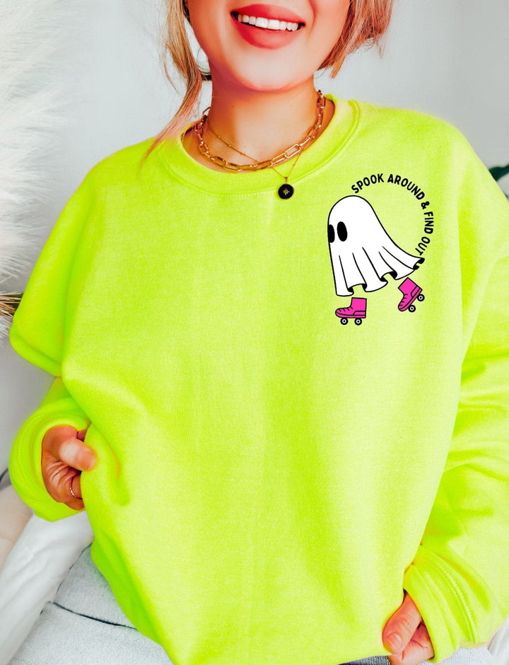 Spook Around Sweatshirt - Safety Green